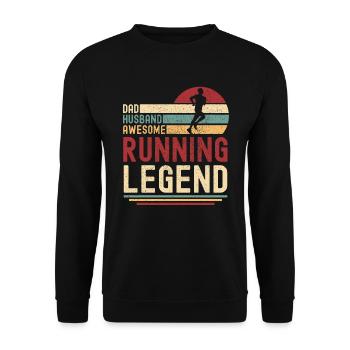 Running retro daddy running legend vintage - Sweat-shirt Unisexe - noir - Devant - Alina (178cm) & Michal (187cm)