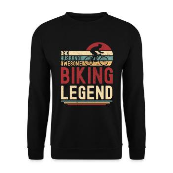 Papa Husband Biking Legend retro Mountain Bike - Unisex Sweatshirt - black - Front - Alina (178cm) & Michal (187cm)