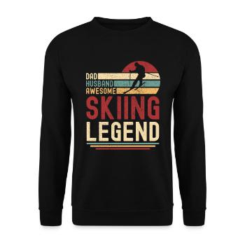 Mari Père Ski Legend Retro Vintage - Sweat-shirt Unisexe - noir - Devant - Alina (178cm) & Michal (187cm)