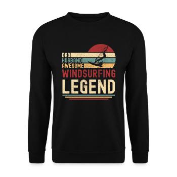 Papa Ehemann Windsurfen Legende vintage retro - Unisex Pullover - Schwarz - Vorne - Alina (178cm) & Michal (187cm)