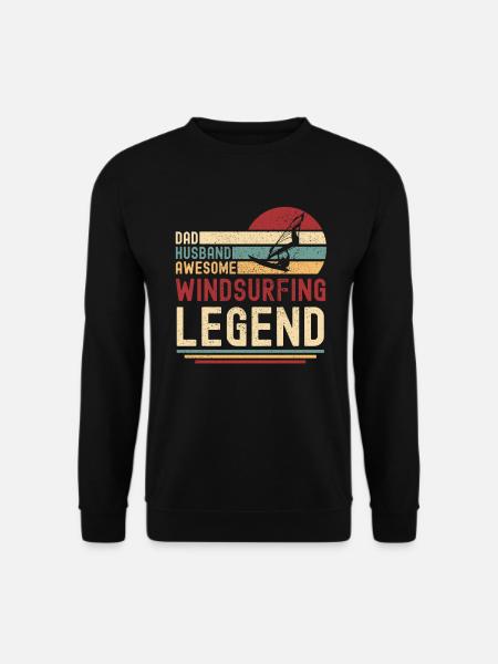 Papa Ehemann Windsurfen Legende vintage retro - Unisex Pullover - Schwarz