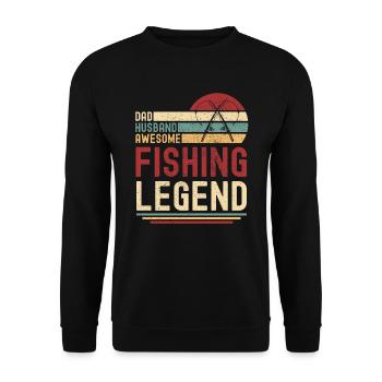 Mari Père Papa Légendaire Angler Angel Légende - Sweat-shirt Unisexe - noir - Devant - Alina (178cm) & Michal (187cm)
