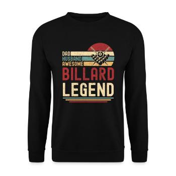 Papa Ehemann Billard Legende vintage retro - Unisex Pullover - Schwarz - Vorne - Alina (178cm) & Michal (187cm)