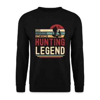 Husband father Legendary hunter retro vintage - Unisex Sweatshirt - black - Front - Alina (178cm) & Michal (187cm)