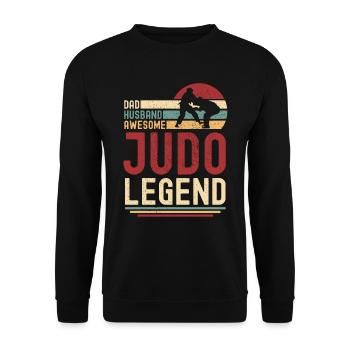 Papa Ehemann Judo Legende vintage retro - Unisex Pullover - Schwarz - Vorne - Alina (178cm) & Michal (187cm)
