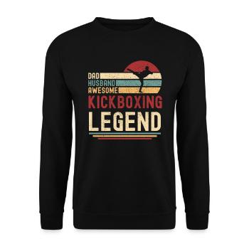 Papa Ehemann Kickboxen Legende vintage retro - Unisex Pullover - Schwarz - Vorne - Alina (178cm) & Michal (187cm)