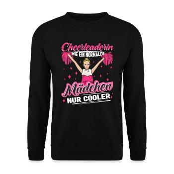 Cheerleaderin wie ein normales Mädchen nur cooler - Unisex Pullover - Schwarz - Vorne - Alina (178cm) & Michal (187cm)