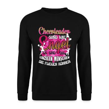 Cheerleading Cheerleaderinnen sind wie Engel - Unisex Pullover - Schwarz - Vorne - Alina (178cm) & Michal (187cm)