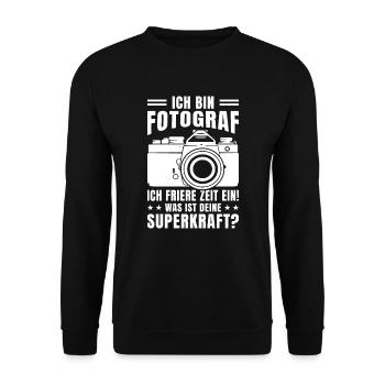 Fotokamera Fotograf Friere Zeit ein - Unisex Pullover - Schwarz - Vorne - Alina (178cm) & Michal (187cm)