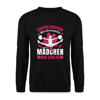 Cheerleaderin wie ein normales Mädchen nur cooler - Unisex Pullover - Schwarz - Vorne - Alina (178cm) & Michal (187cm)