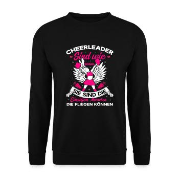 Cheerleading Cheerleaderinnen sind wie Engel - Unisex Pullover - Schwarz - Vorne - Alina (178cm) & Michal (187cm)