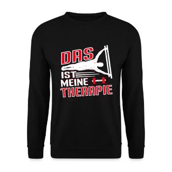 Calisthenics Fitness Das ist meine Therapie - Unisex Pullover - Schwarz - Vorne - Alina (178cm) & Michal (187cm)