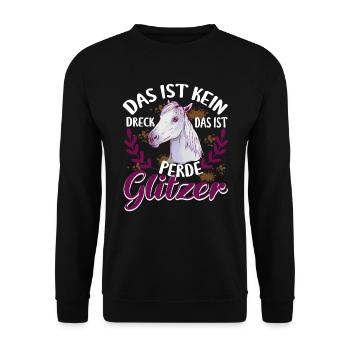 Pferd Reiterin Das ist kein Dreck - Unisex Pullover - Schwarz - Vorne - Alina (178cm) & Michal (187cm)