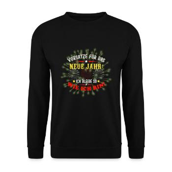 Silvester 2023 Neujahr - Unisex Pullover - Schwarz - Vorne - Alina (178cm) & Michal (187cm)