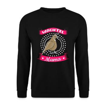 Wachteln Wachtelzucht Keine Zeit - Unisex Pullover - Schwarz - Vorne - Alina (178cm) & Michal (187cm)
