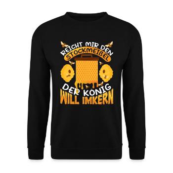 Imker Imkerei Bienenflüsterer - Unisex Pullover - Schwarz - Vorne - Alina (178cm) & Michal (187cm)