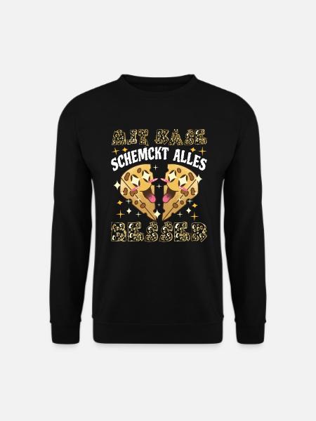 Käse Mit Käse schmeckt alles besser - Unisex Pullover - Schwarz