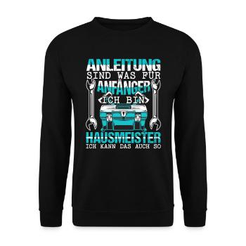 Hausmeister Haustechniker Anleitungen - Unisex Pullover - Schwarz - Vorne - Alina (178cm) & Michal (187cm)