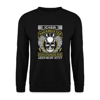 Haustechniker Hausmeister - Unisex Pullover - Schwarz - Vorne - Alina (178cm) & Michal (187cm)