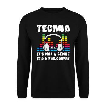 Techno Music not Genre but Philosophy - Unisex Sweatshirt - black - Front - Alina (178cm) & Michal (187cm)