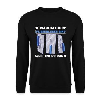 Fliesenleger Plattenleger Handwerker - Unisex Pullover - Schwarz - Vorne - Alina (178cm) & Michal (187cm)