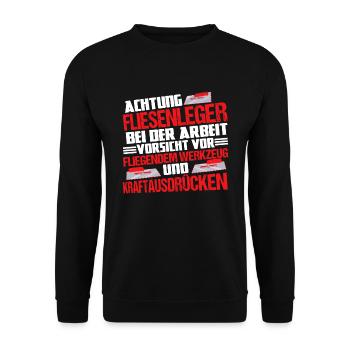 Fliesenleger Handwerker - Unisex Pullover - Schwarz - Vorne - Alina (178cm) & Michal (187cm)