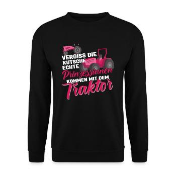 Bäuerin Landwirtin Vergiss die Kutsche - Unisex Pullover - Schwarz - Vorne - Alina (178cm) & Michal (187cm)