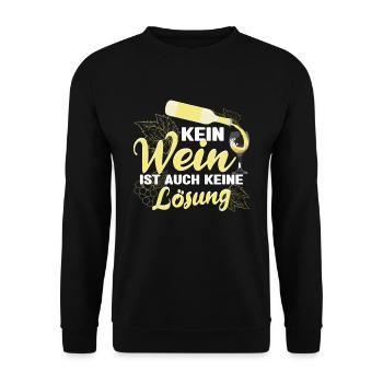 Weintrinker Kein Wein ist auch keine Lösung - Unisex Pullover - Schwarz - Vorne - Alina (178cm) & Michal (187cm)