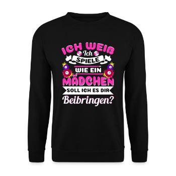 Billard Mädchen Billardspielerin - Unisex Pullover - Schwarz - Vorne - Alina (178cm) & Michal (187cm)
