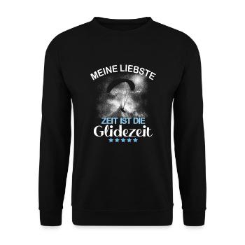 Paragliding Gleitschirm Glidezeit - Unisex Pullover - Schwarz - Vorne - Alina (178cm) & Michal (187cm)