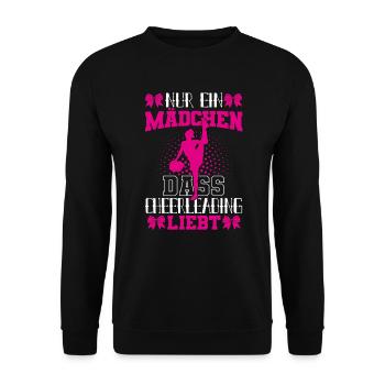 Cheerleading Cheerleaderin Nur ein Mädchen - Unisex Pullover - Schwarz - Vorne - Alina (178cm) & Michal (187cm)