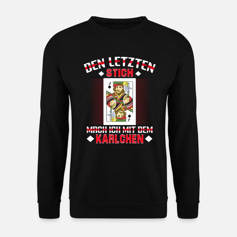 Doppelkopf Karlchen Kartenspieler - Unisex Pullover - Schwarz