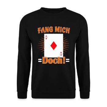 Doppelkopf Fuchs Fang mich doch! Kartenspiel - Unisex Pullover - Schwarz - Vorne - Alina (178cm) & Michal (187cm)