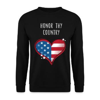 Honor Thy Country American Independence USA - Unisex Sweatshirt - black - Front - Alina (178cm) & Michal (187cm)