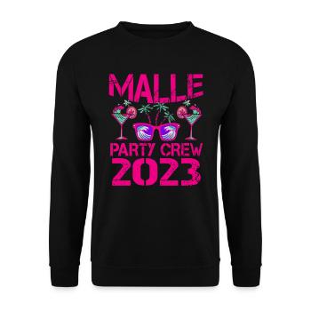 Malle Party Crew 2023 Partyurlaub - Unisex Pullover - Schwarz - Vorne - Alina (178cm) & Michal (187cm)