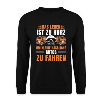 Müllmann Müllabfuhr - Unisex Pullover - Schwarz - Vorne - Alina (178cm) & Michal (187cm)