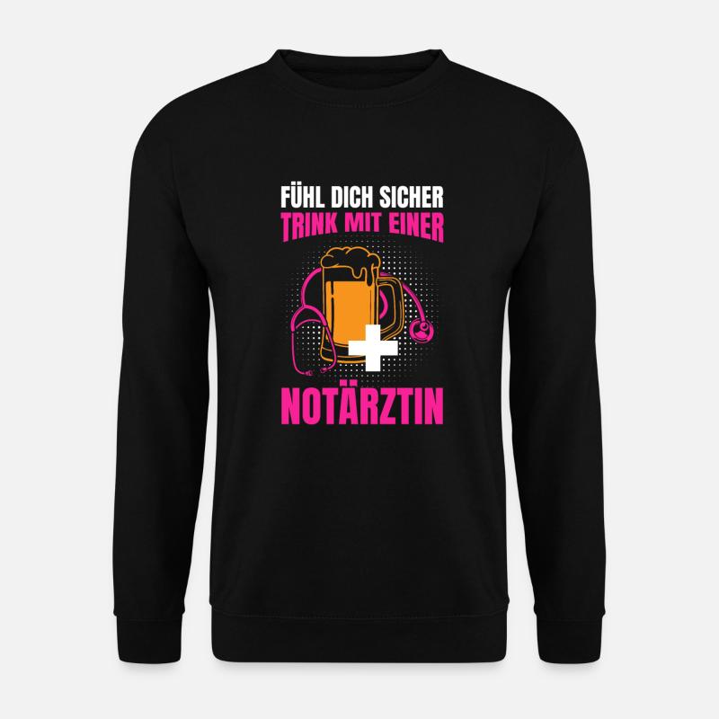 Notärztin Ärztin Fühl dich sicher - Unisex Pullover - Schwarz