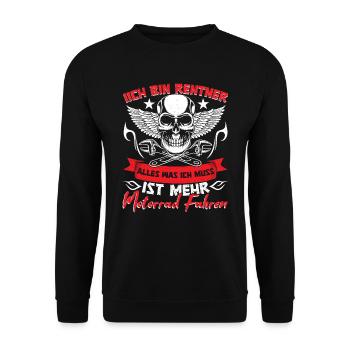 Motorrad Rente Biker Motorradfahrer - Unisex Pullover - Schwarz - Vorne - Alina (178cm) & Michal (187cm)