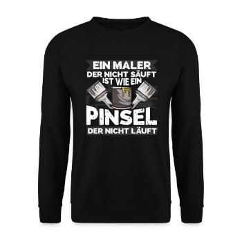 Maler Handwerker Malermeister Künstler - Unisex Pullover - Schwarz - Vorne - Alina (178cm) & Michal (187cm)