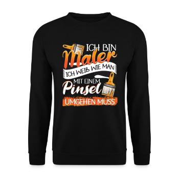 Maler Malermeister - Unisex Pullover - Schwarz - Vorne - Alina (178cm) & Michal (187cm)