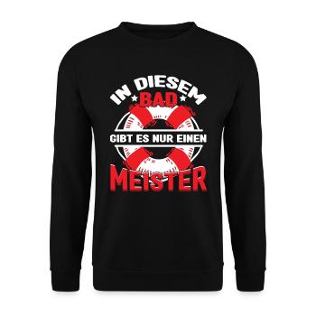 Bademeister Rettungsschwimmer - Unisex Pullover - Schwarz - Vorne - Alina (178cm) & Michal (187cm)