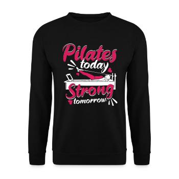 Pilates Pilates-Training Fitness - Unisex Pullover - Schwarz - Vorne - Alina (178cm) & Michal (187cm)