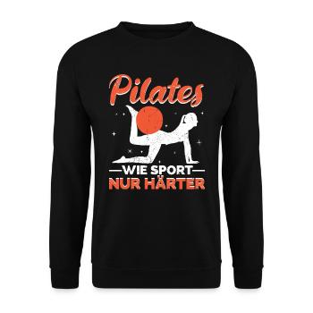 Pilates wie Sport nur härter - Unisex Pullover - Schwarz - Vorne - Alina (178cm) & Michal (187cm)