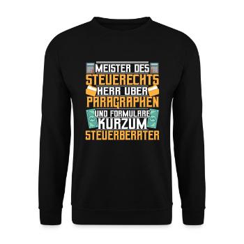 Steuerberater Meister des Steuerrechts - Unisex Pullover - Schwarz - Vorne - Alina (178cm) & Michal (187cm)