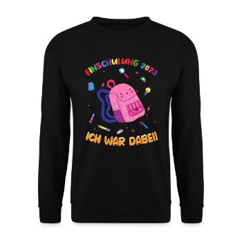 Einschulung 2023 Schulkind - Unisex Pullover - Schwarz - Vorne - Alina (178cm) & Michal (187cm)