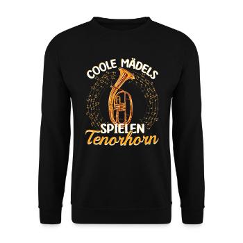 Tenorhorn Tenorhornistin Coole Mädels - Unisex Pullover - Schwarz - Vorne - Alina (178cm) & Michal (187cm)