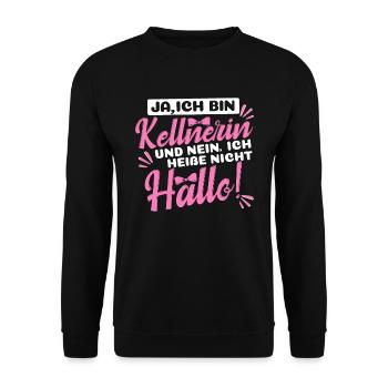 Kellnerin Restaurantfachfrau Gastronomie - Unisex Pullover - Schwarz - Vorne - Alina (178cm) & Michal (187cm)