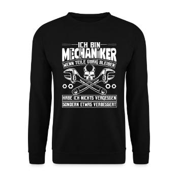 Mechaniker Schrauber Mechatroniker - Unisex Pullover - Schwarz - Vorne - Alina (178cm) & Michal (187cm)