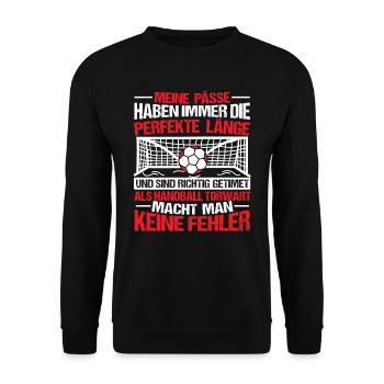 Handballtorwart Torwart Handballer - Unisex Pullover - Schwarz - Vorne - Alina (178cm) & Michal (187cm)
