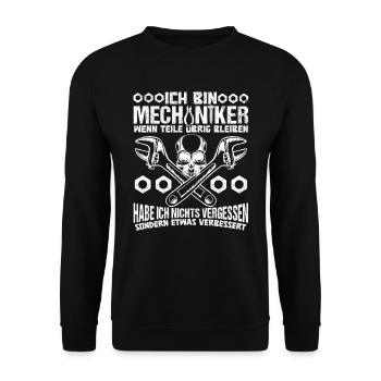 Mechaniker Schrauber Mechatroniker - Unisex Pullover - Schwarz - Vorne - Alina (178cm) & Michal (187cm)